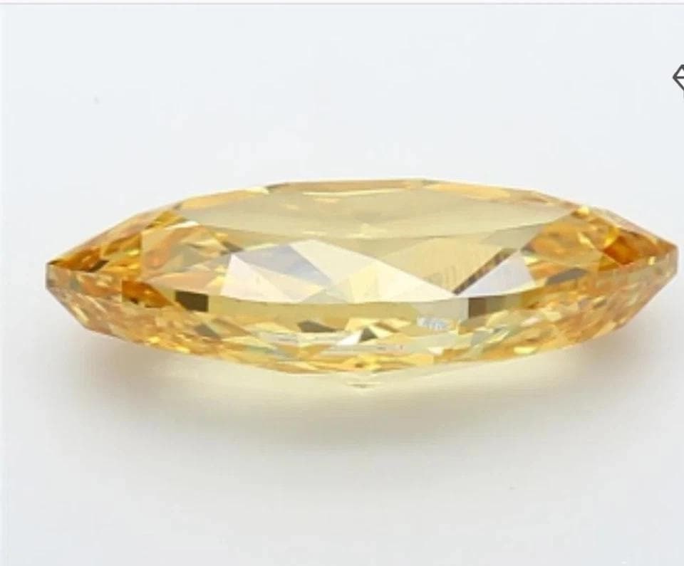 A+ 5 Ct Vivid Yellow Marquise Cut Lab-Grown CZ Diamond FL Clarity Gemstone R481