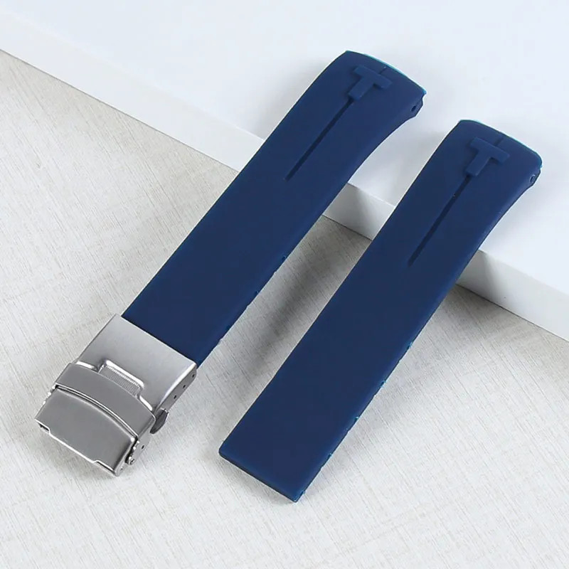 20mm 21mm Curved Silicone Watch Band For Tissot T-Touch T013 T081 T047 Strap