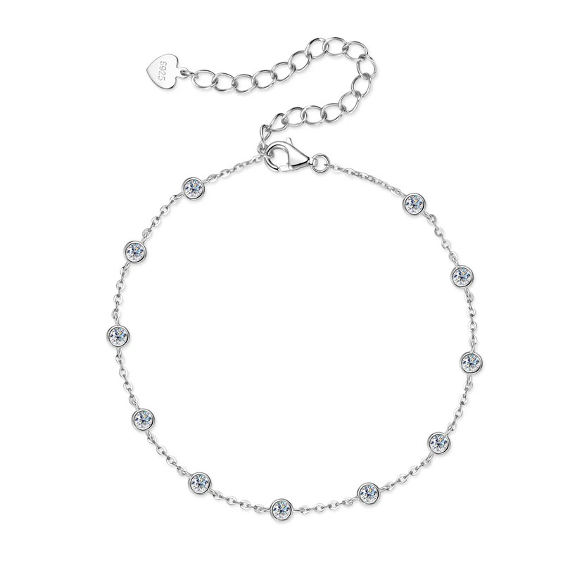 0.66ct Lab-Created Round Shape Diamond Test Pass Bracelet VS1/D/Excellent