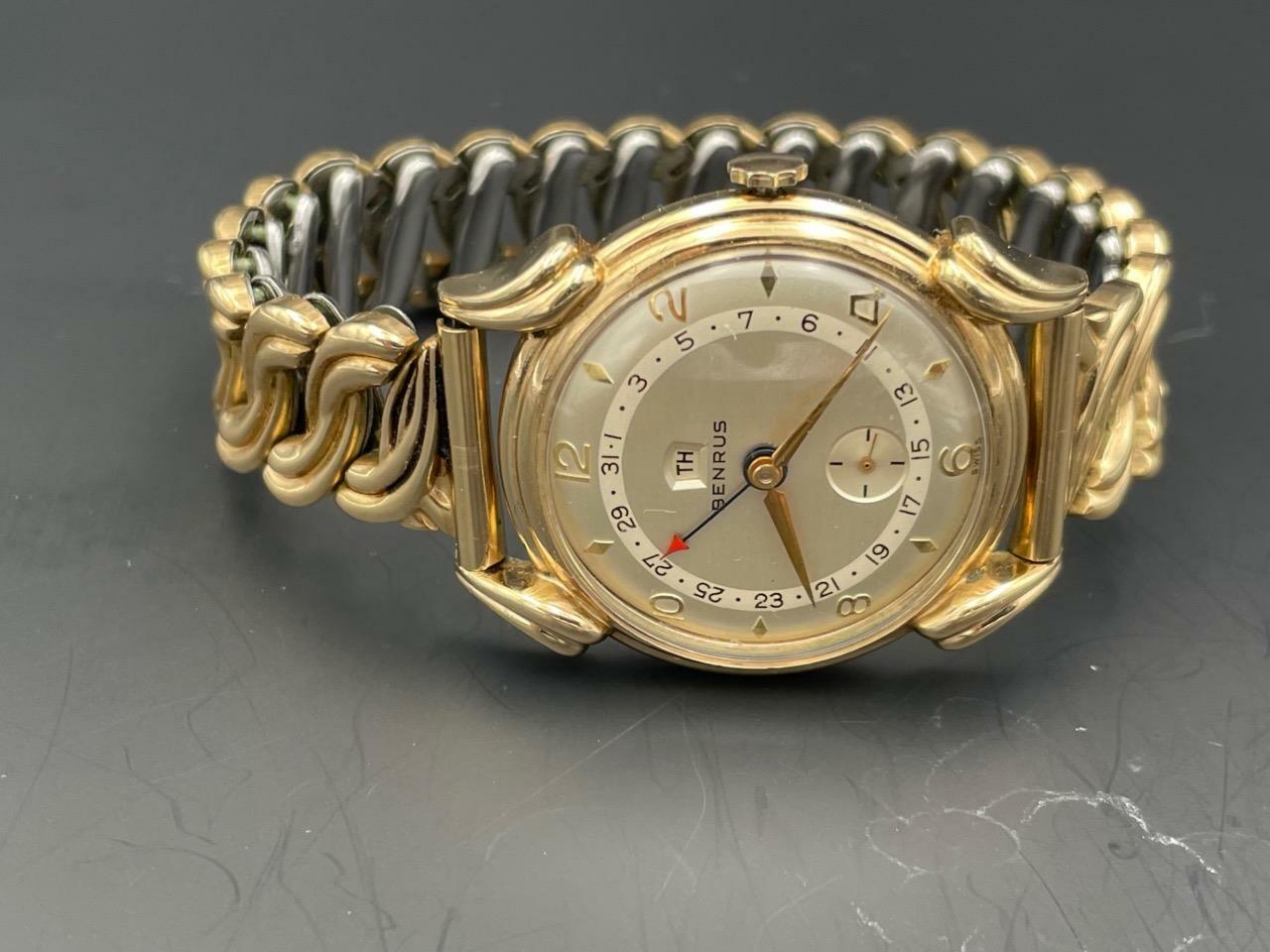 Vintage Benrus Pointer Day-Date With Original Bracelet and Box.