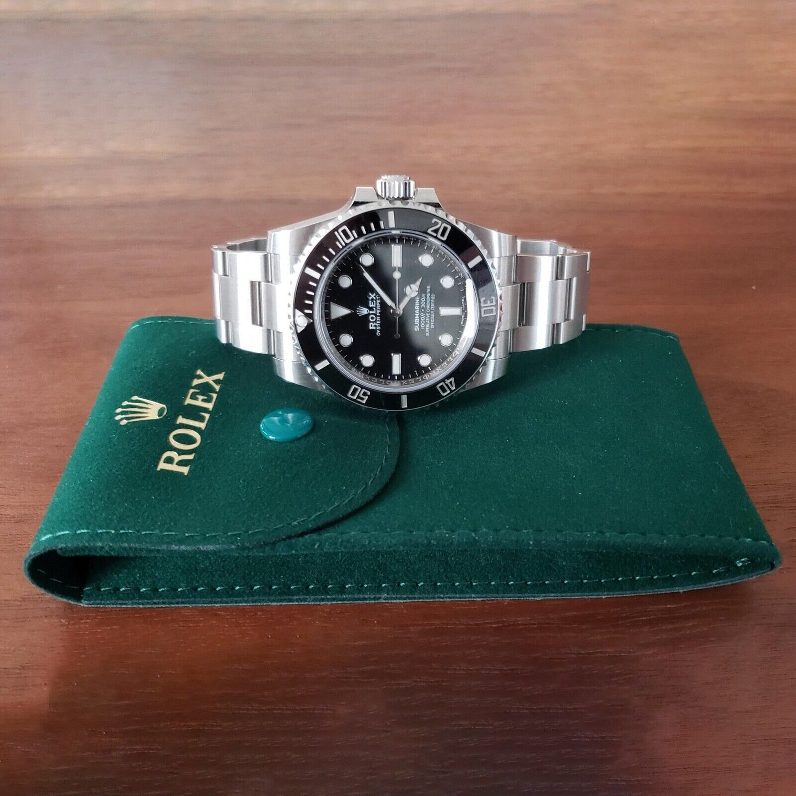 ROLEX GREEN SOFT VELVET TRAVEL POUCH – 1PC – SERVICE POUCH W/ INSER