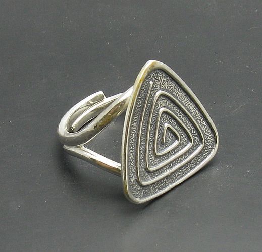 Handmade Sterling Silver Ring Spiral Hallmarked 925 Nickel Free Adjustable Size