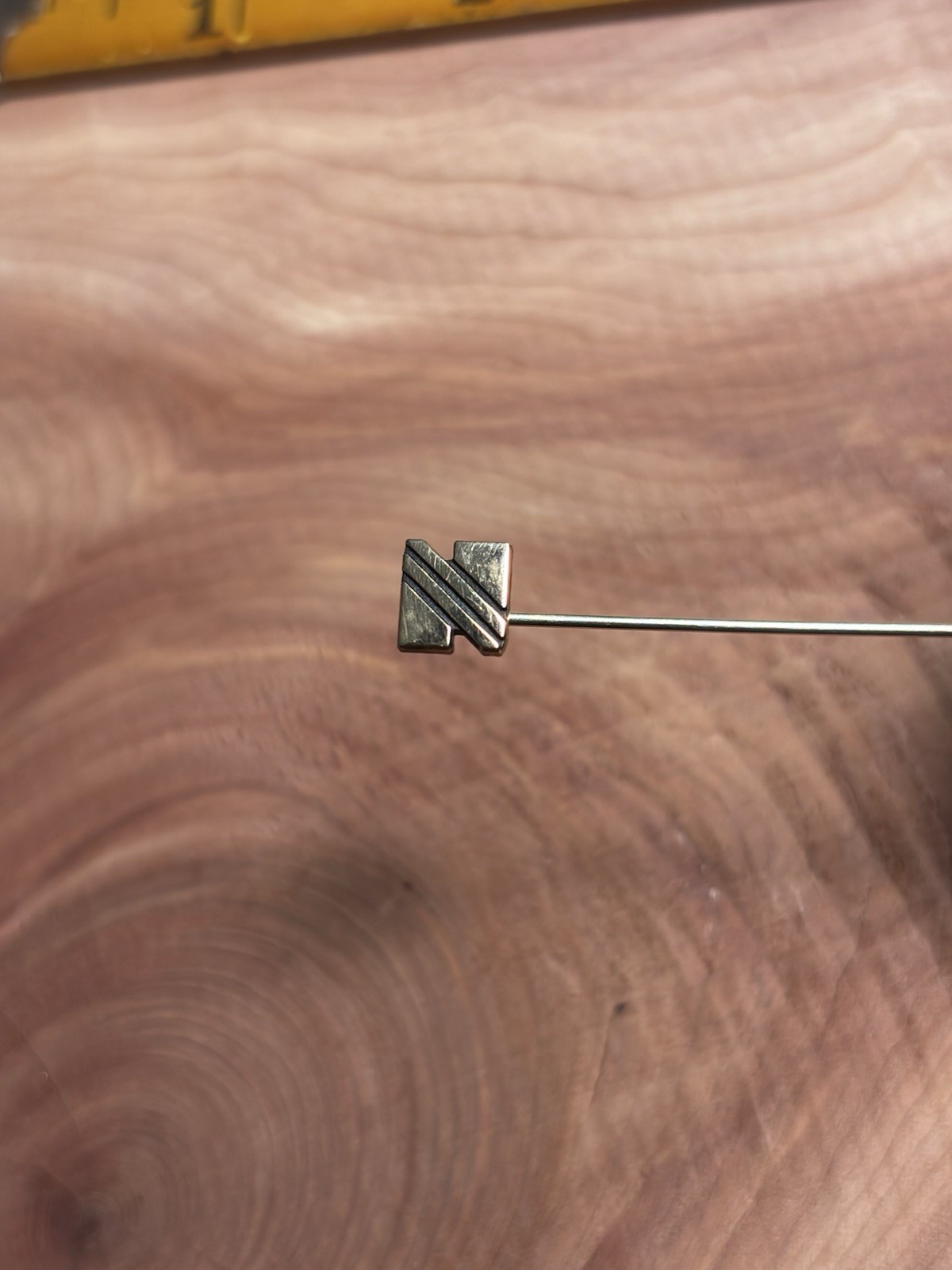 Gold 1/5 10K Geometric Stick Pin, 2.25 in, No Stones