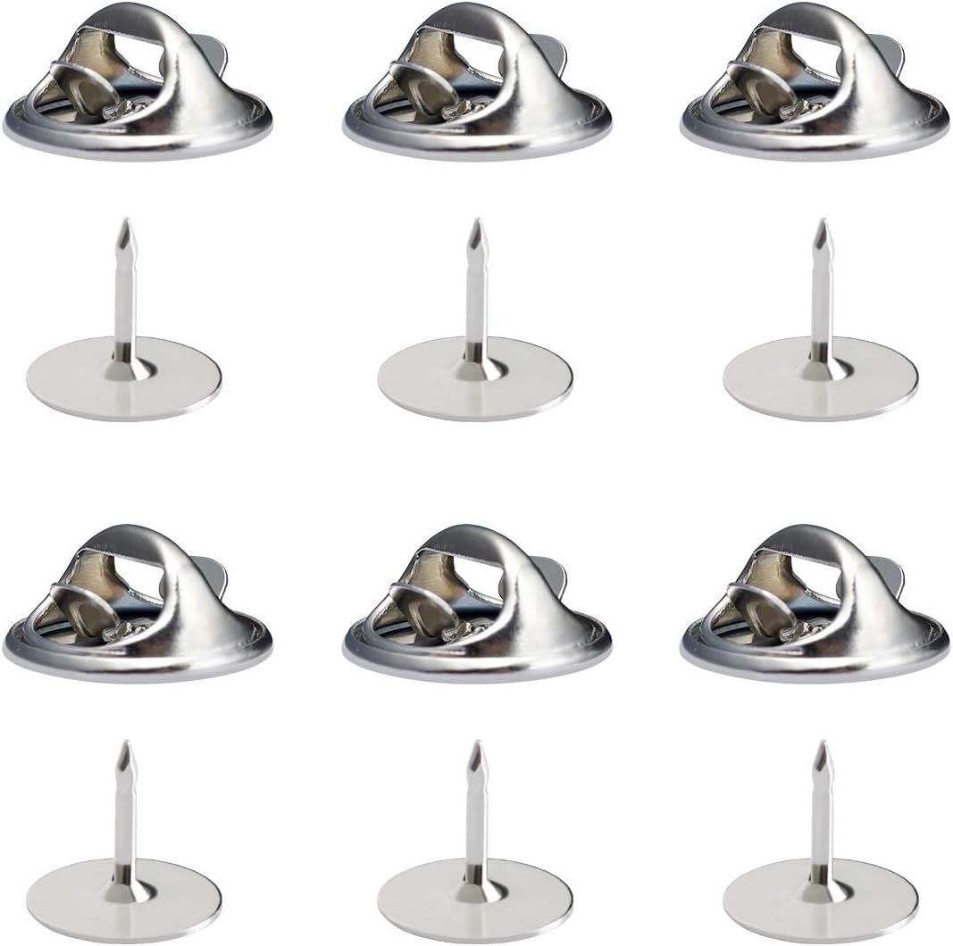 120 Pieces Tie Tacks Blank Pins with 120 Pieces Clutch Back (Silver)