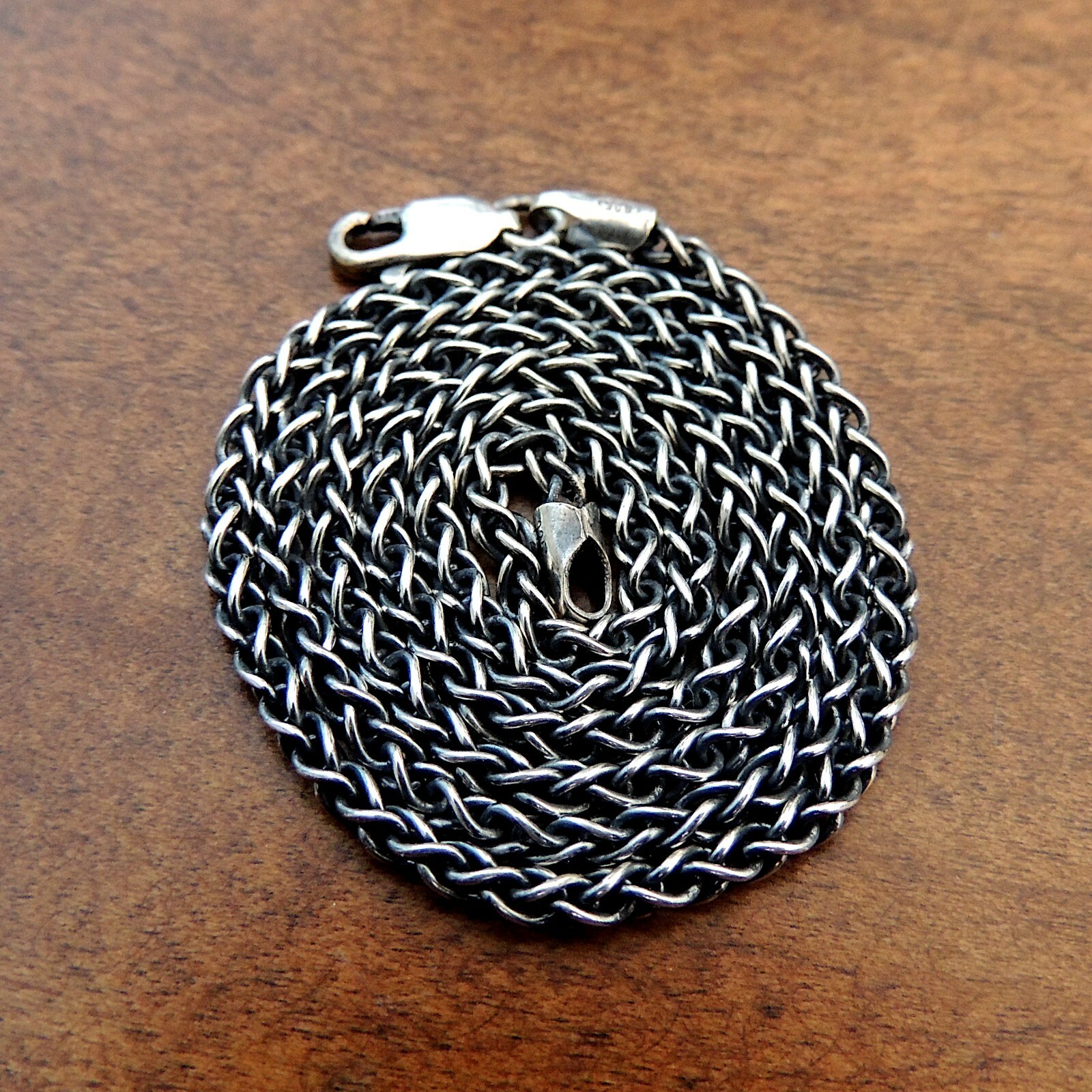 2.5mm Sterling Silver Oxidized Wheat Necklace Chain for Pendants (.925 Silver)