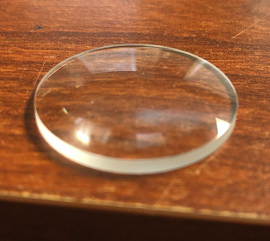 Domed Flat Bottom Mineral Glass Magnifying Watch Crystal – 29.8mm dia 2.5mm edge