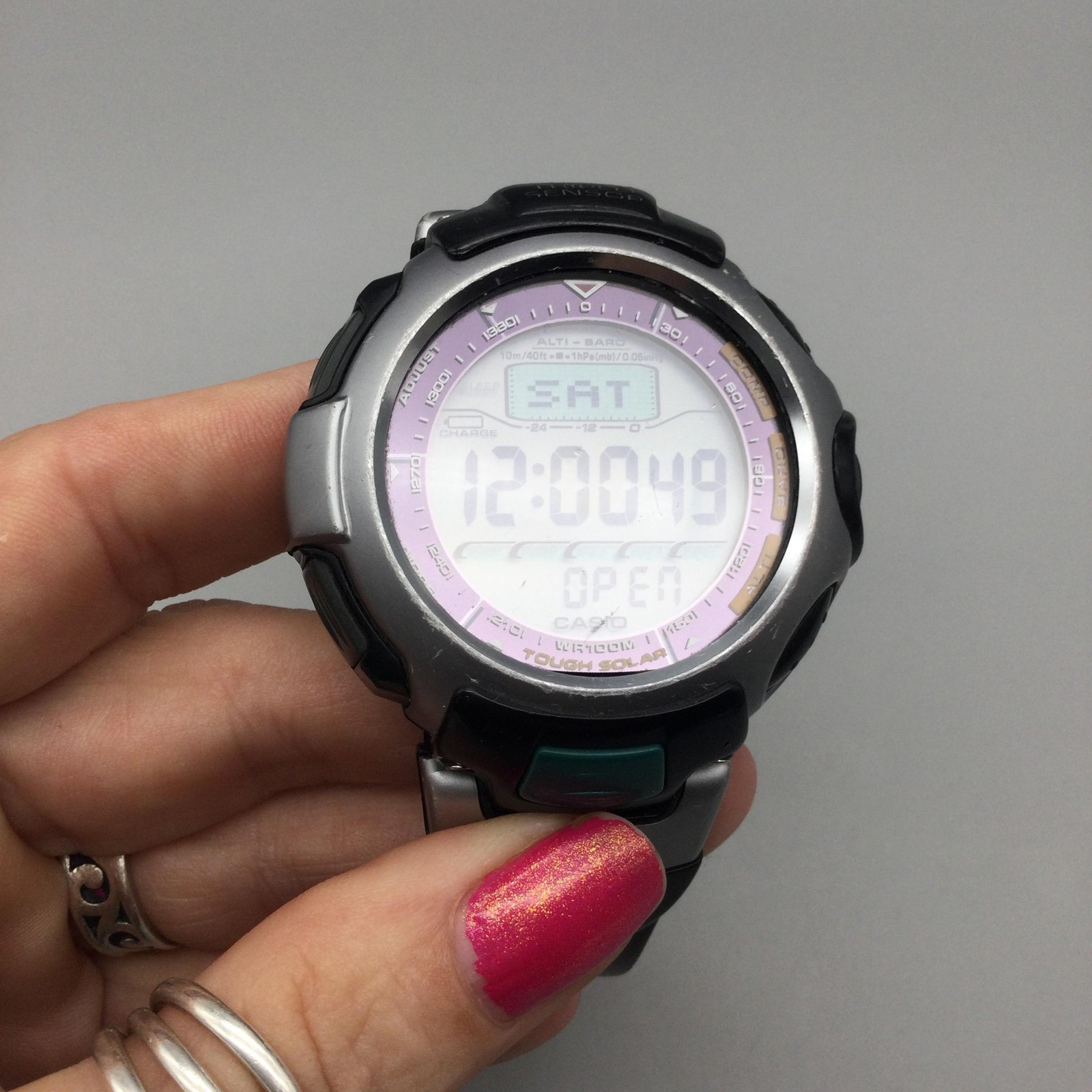 Casio Pro Trek PRG-50 Mens Watch 52mm Digital Triple Sensor Tough Solar