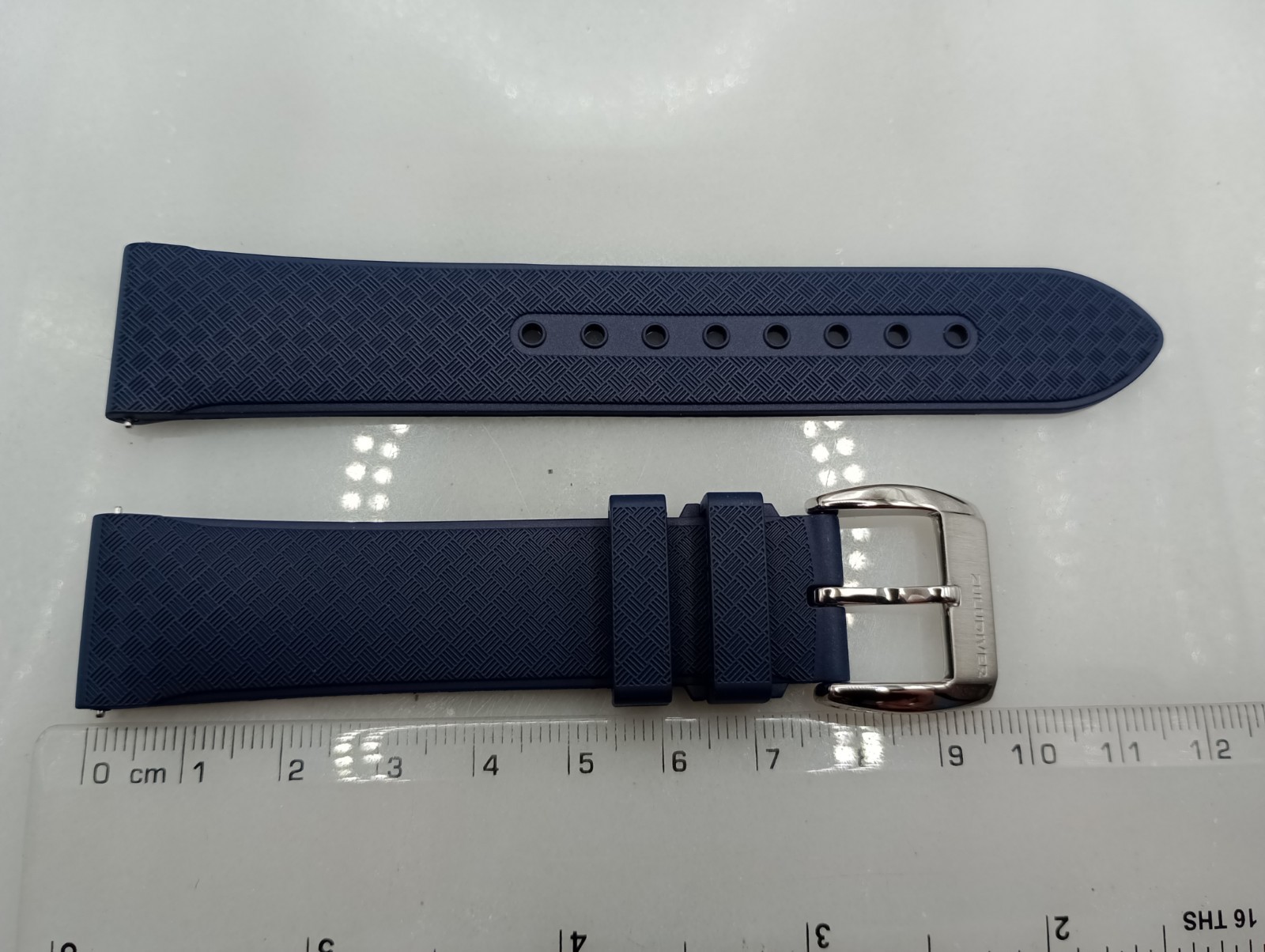 New 20mm Watchgecko Zuludiver HNBR Rubber Watch Strap Blue Quick Release 6B218