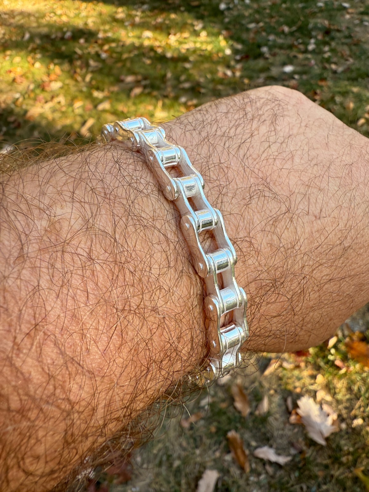 Bicycle Link Bracelet Real 925 Silver Handmade 9mm Bike Motorcycle Custom Chain