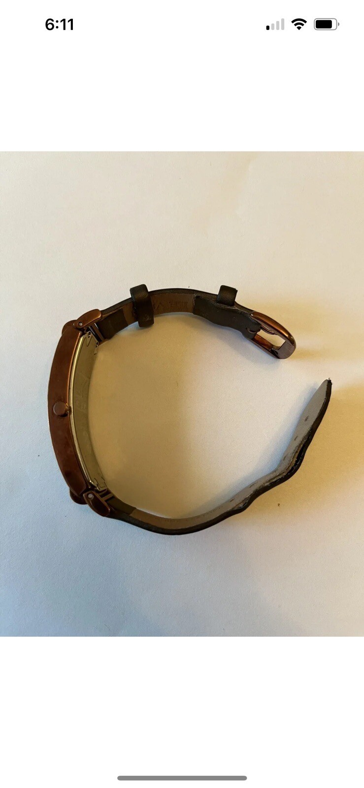 LeVian watch featuring Chocolate Diamonds in Stainless Steel with Leather Band