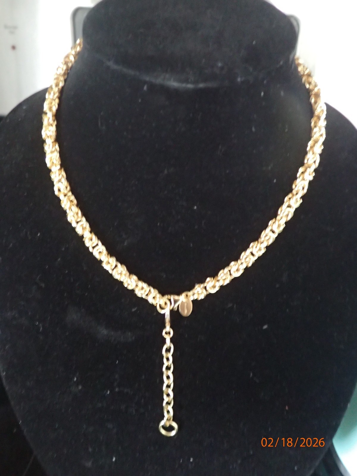 Bellezza 18k gold layrd Bronze Byzantine Necklace & Bracelet 2-piece Set 7″ 18″