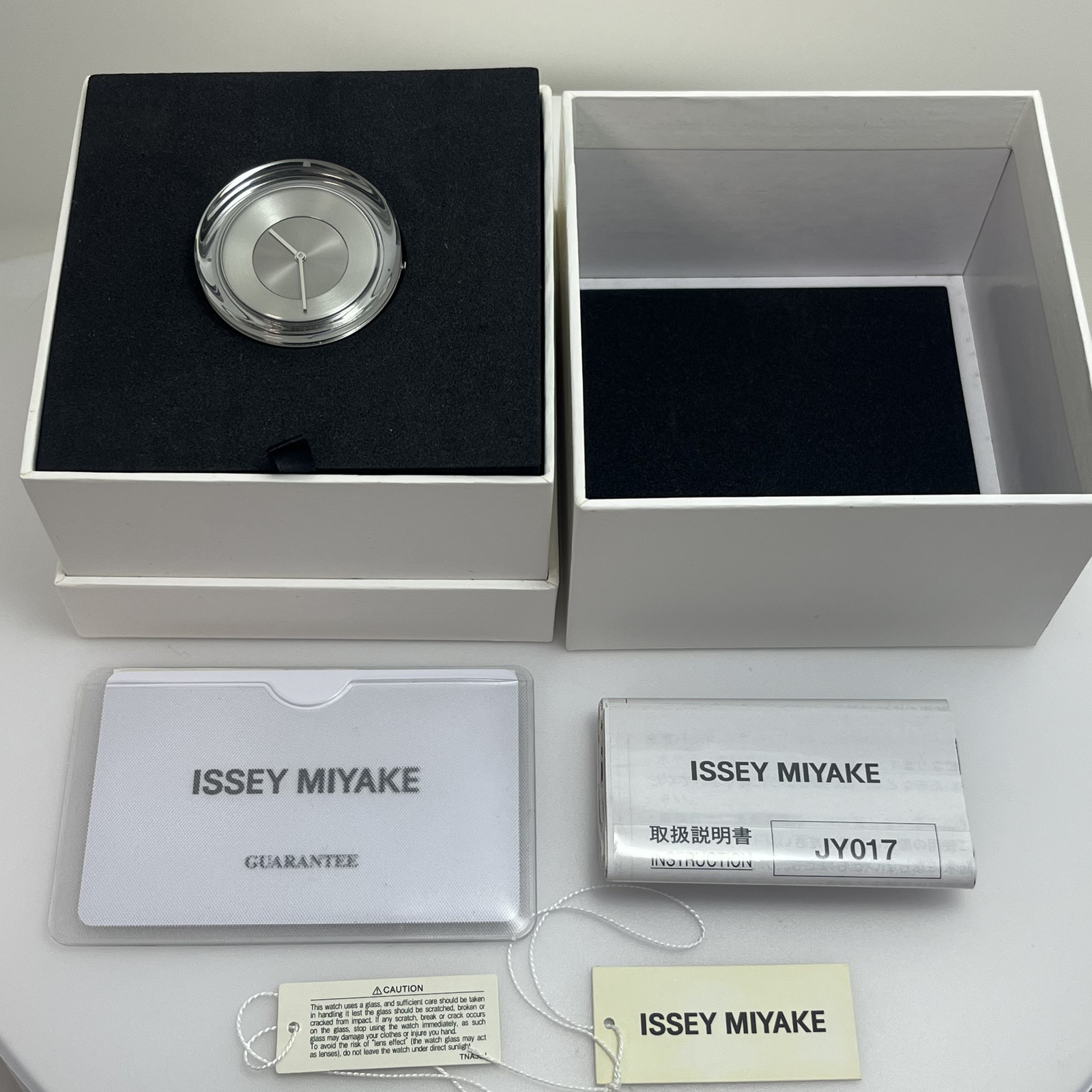 Seiko Issey Miyake Glass Watch NYAH001 TOKUJIN YOSHIOKA Qz Leather w/Box #B888