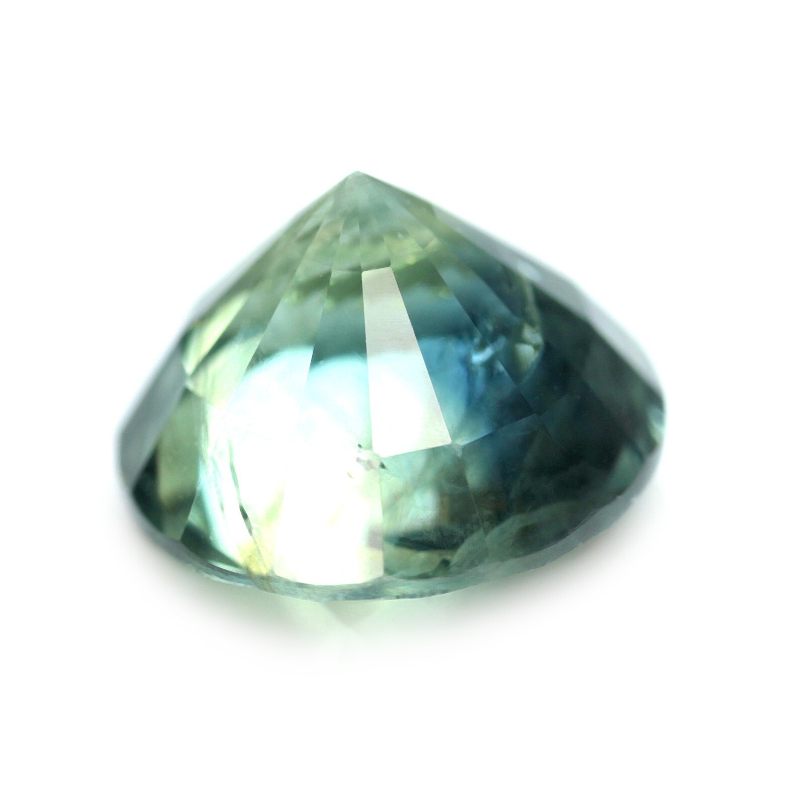 Certified 1.97ct Natural Green Sapphire SI Clarity Madagascar 7.23×7.21mm Round