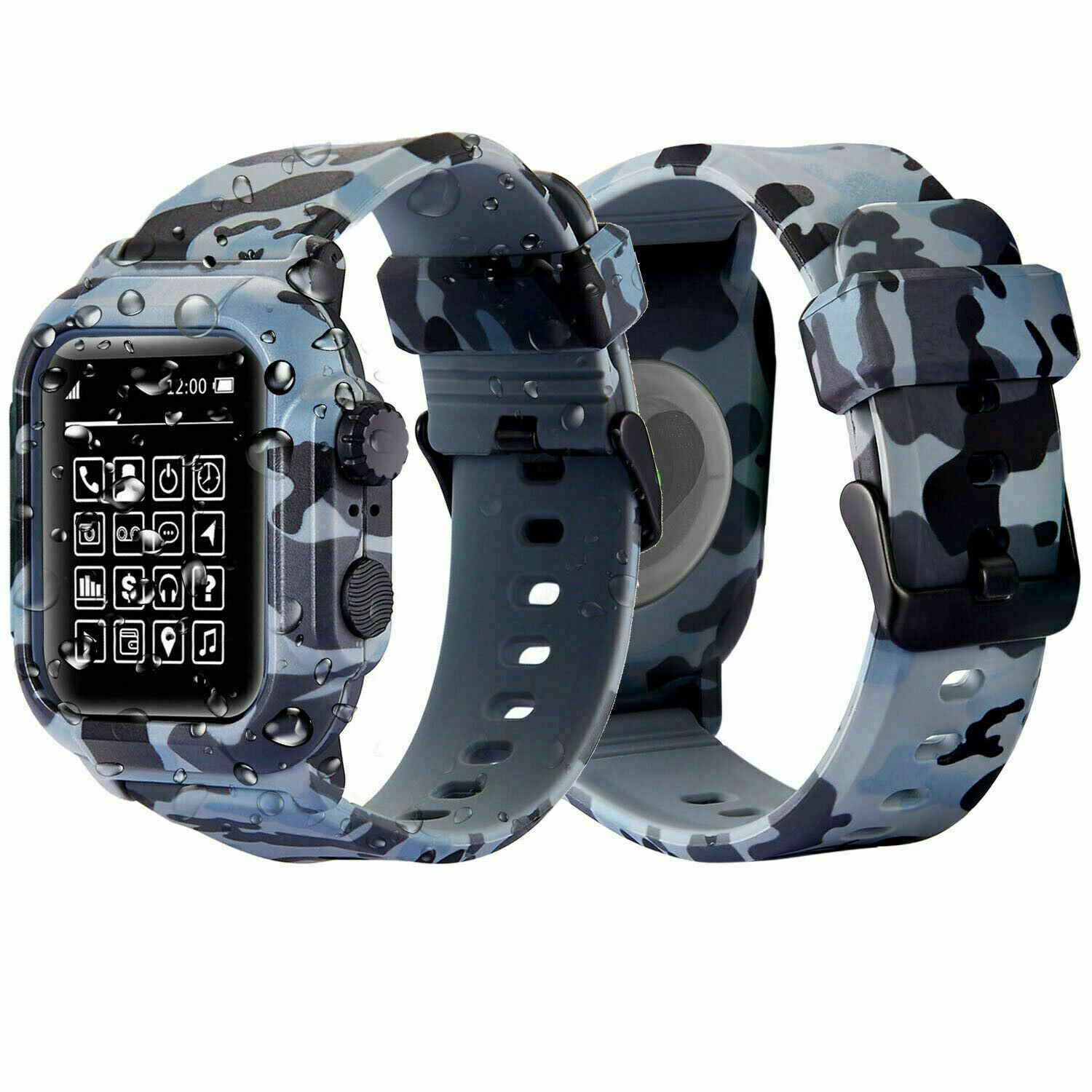 Silicone Waterproof Band Wrist Strap For Apple Watch Series 6 5 4 SE 3 2 42/44mm