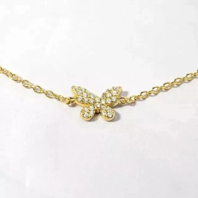 3.2Ct Round Cut Lab Created Diamond Women’s Chain Anklet 14K Yellow Gold Finish