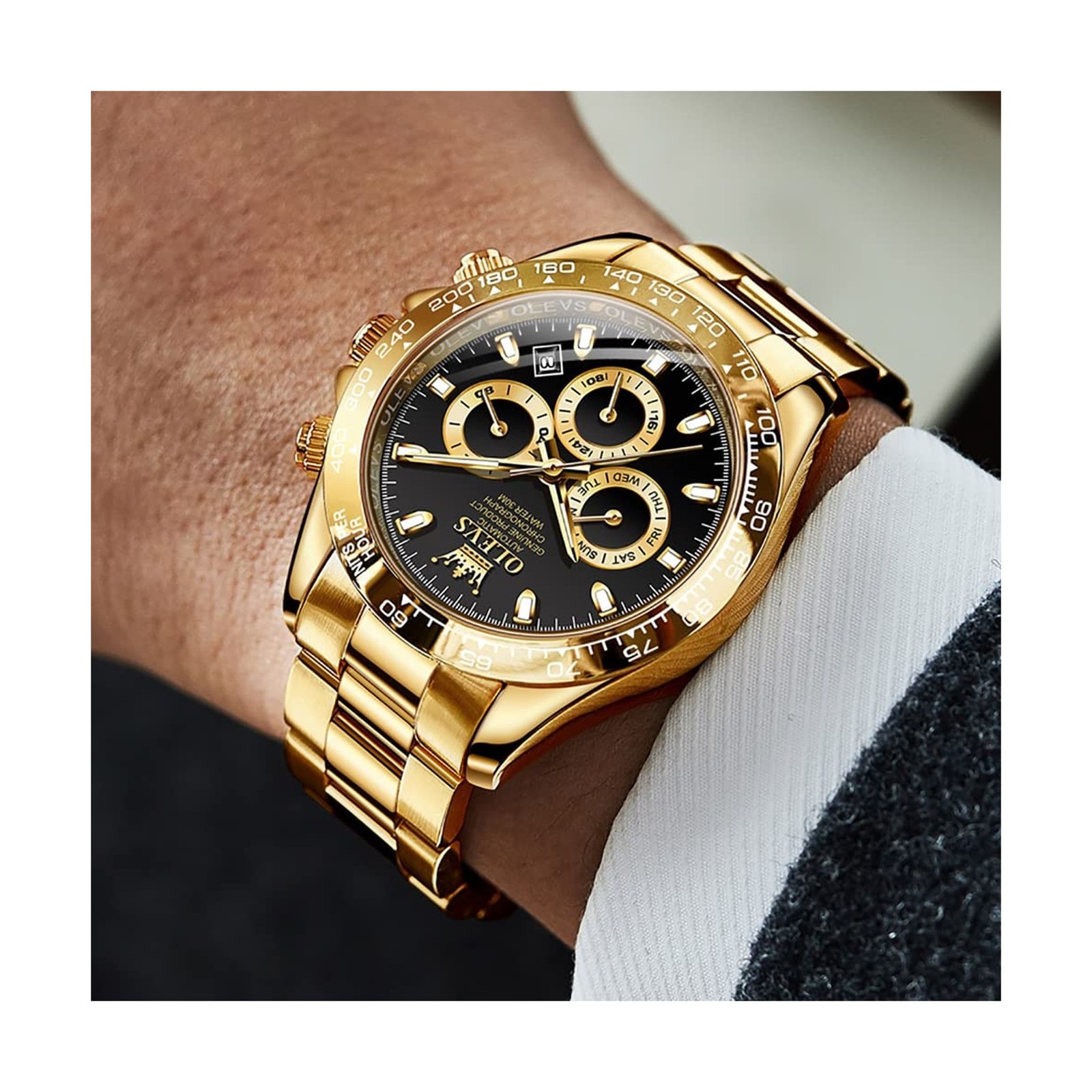 OLEVS Gold Watches for Men Automatic Self Winding Luxury Waterproof Watch Cal…