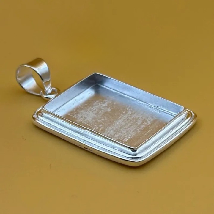925 Sterling Silver Rectangle Bezel Pendant Blank DIY Cabochon Setting All Sizes