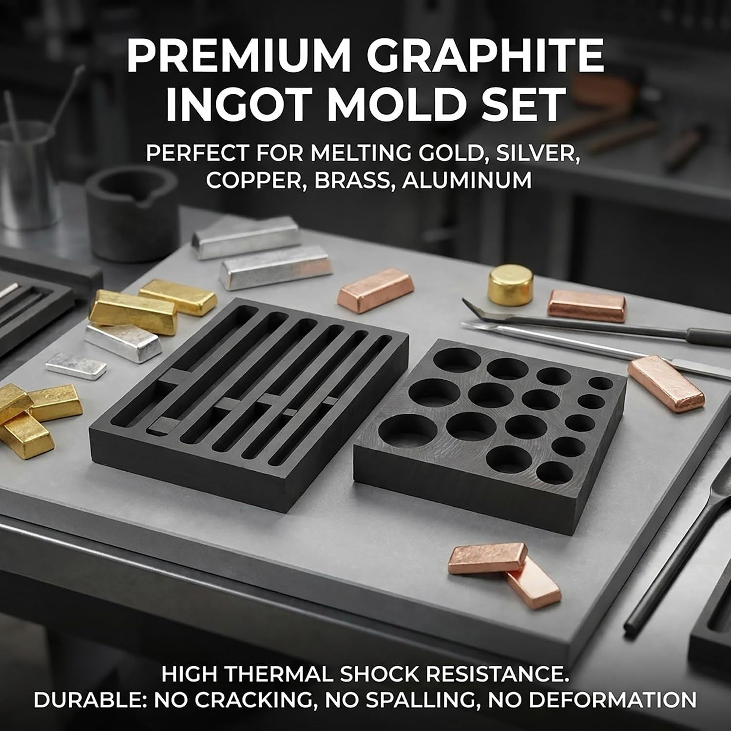 Graphite Metal Melting Casting Kit: Small Mold for Gold Silver Copper | Casting