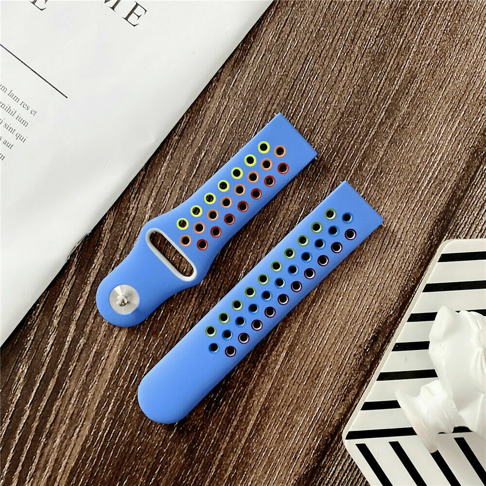 For Samsung Galaxy Watch 3 41mm Active 2 40mm 44mm Silicone 20mm Rainbow Band