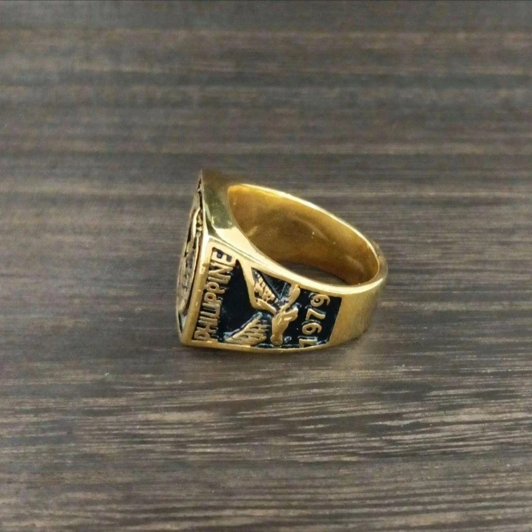 925 Sterling No Stone Men’s Philippine Eagle Design Ring 14K Yellow Gold Finish
