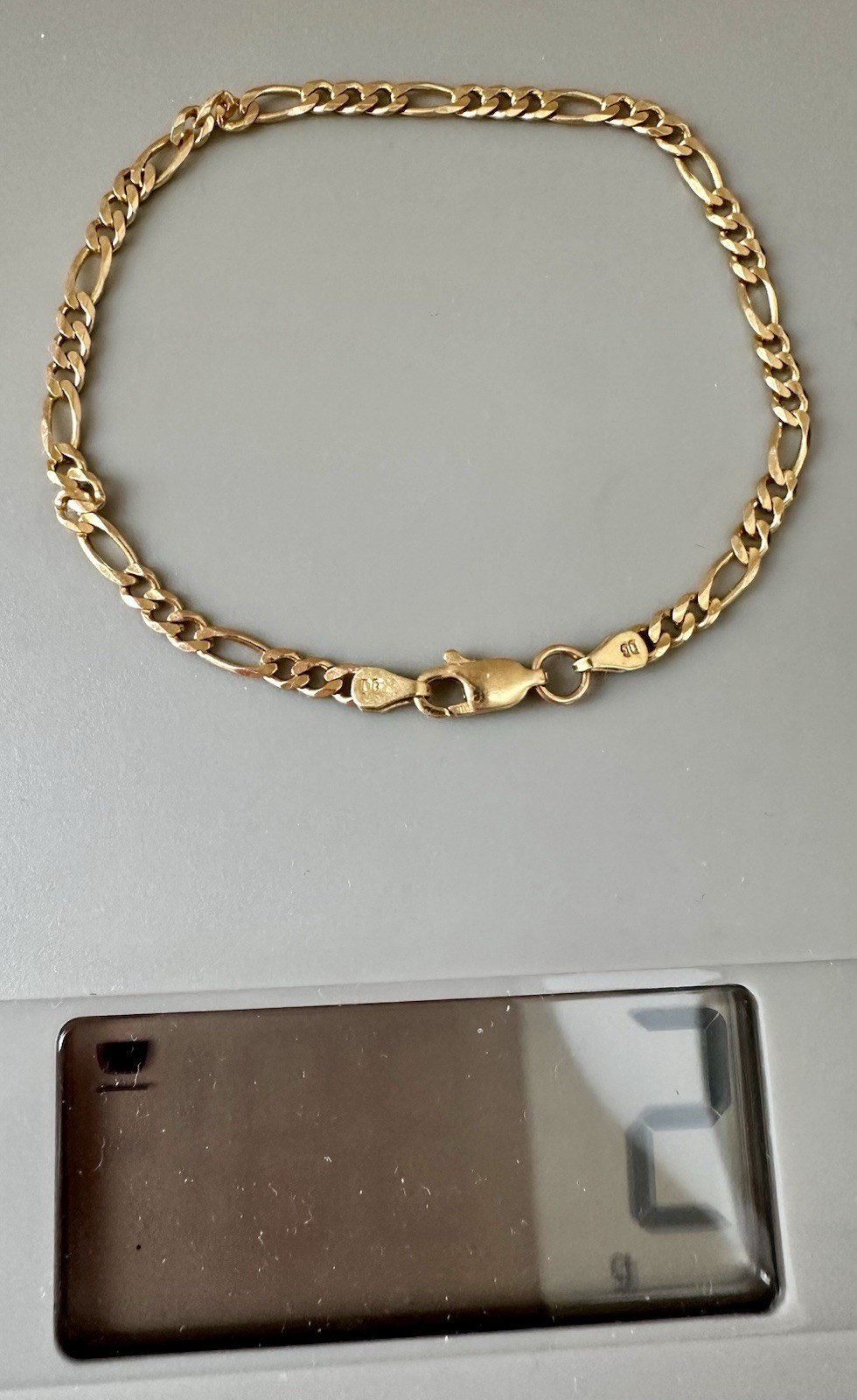 Solid 14K Yellow Gold Figaro Link Bracelet – Made in Italy 2 Grams