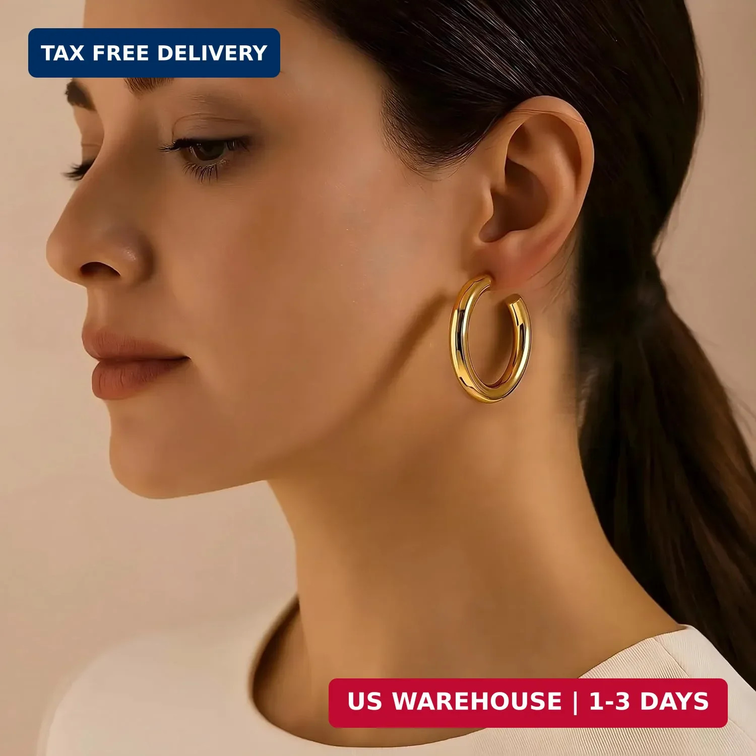 12 Pairs Chunky Gold Hoop Earrings for Women Trendy, Gold Plated Lightweight Hyp