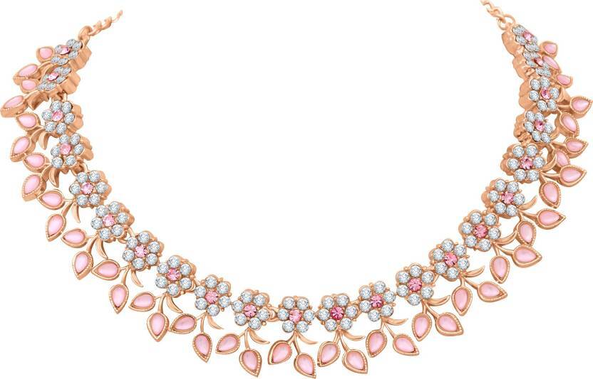 Gold Plated Pink Halloween Thanksgiving Earring & Necklace Set For Women Girls