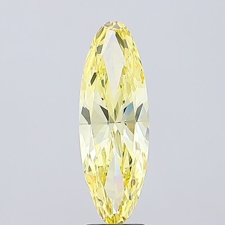 3.33 Ct Fancy Intense Yellow Moval Cut IGI Certified VS1 Lab Diamond For Pendant