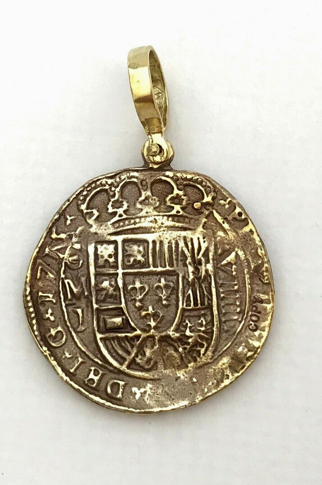 ATOCHA Coin Pendant 925 Sterling Silver Antique Gold Treasure Shipwreck Coin