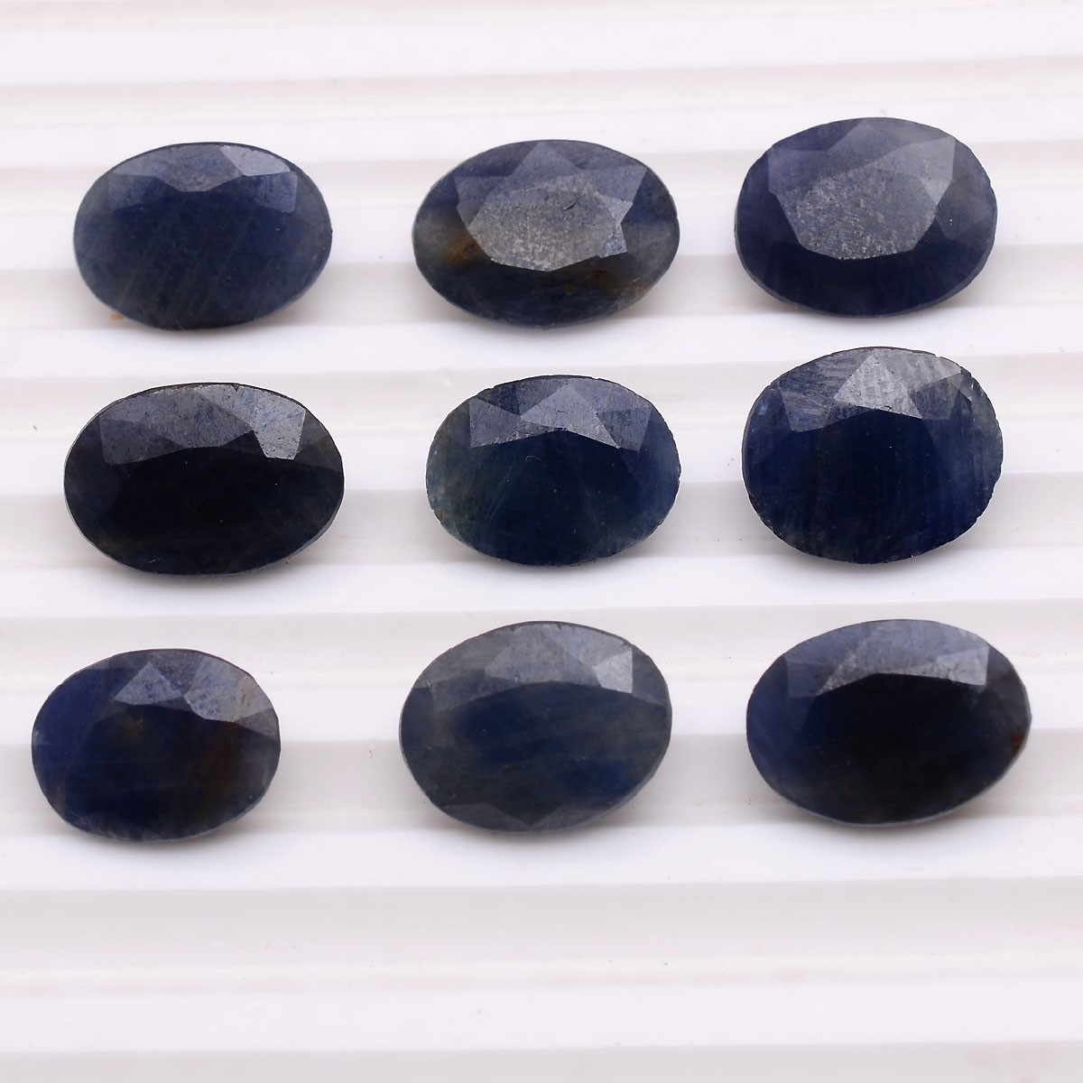 9 Pcs Natural Madagascar Sapphire 11.85mm-13.35mm Oval Cut Untreated Gemstones