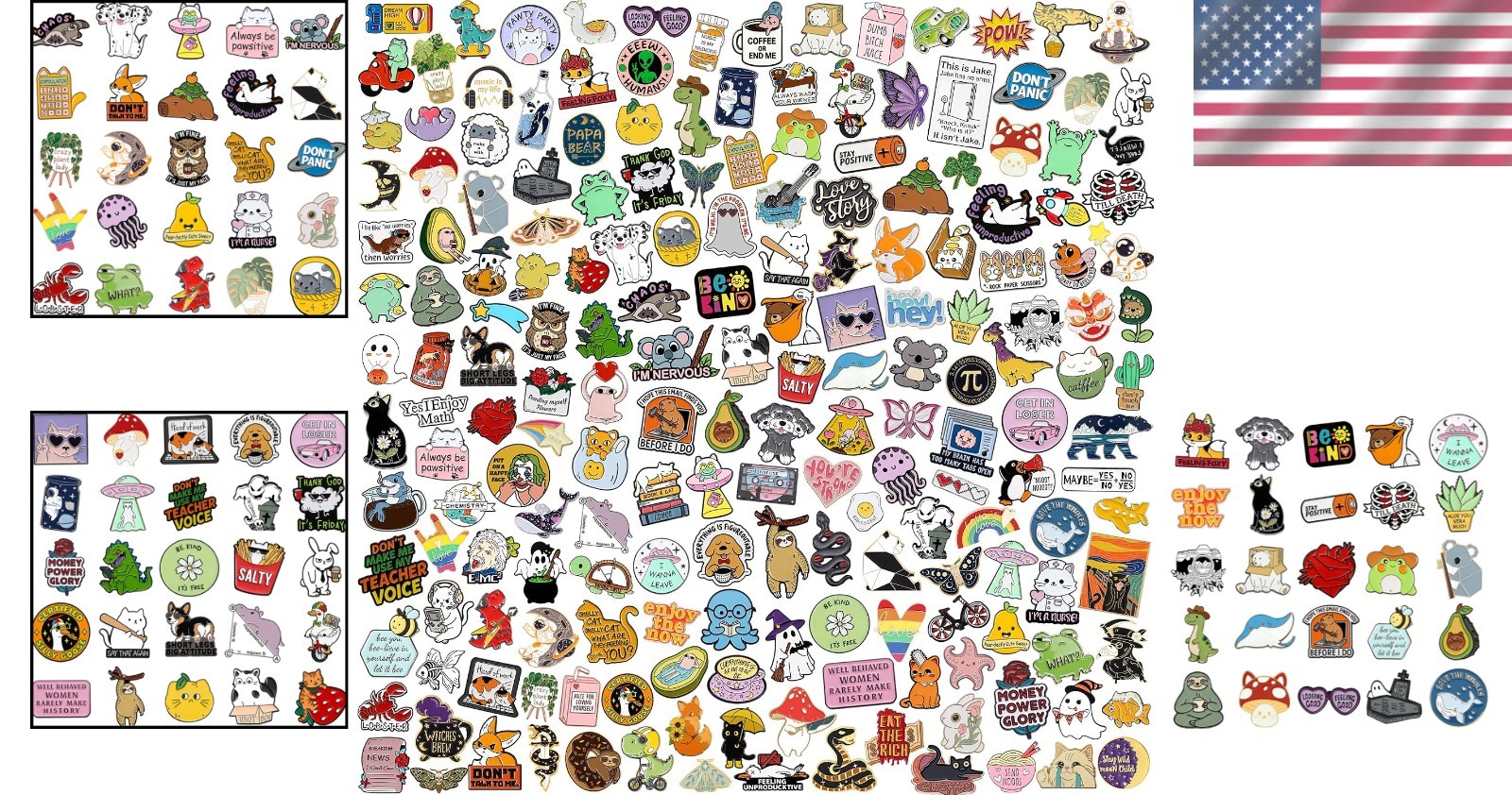 Versatile 20/40/50 PCS Enamel Pins Range – Trendy Accessories for Kids’ Fashion