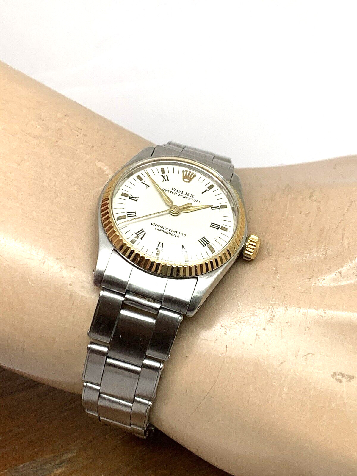 Rolex Speedking Oyster Perpetual 6430 Watch Swiss Wind Steel 14k Bezel 30mm