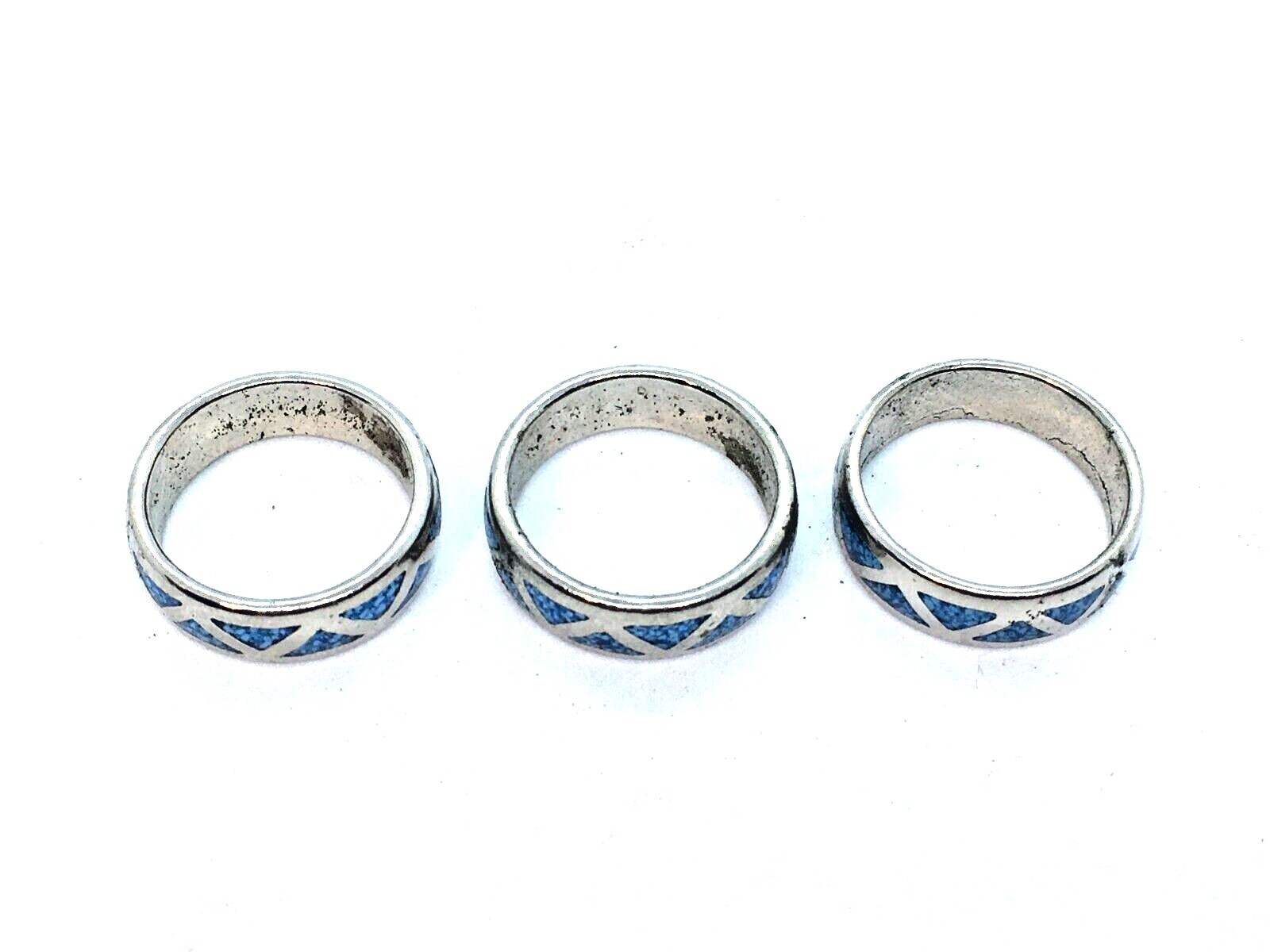 Mexico Native American Style Coral Turquoise Inlay Band Ring Size 6 7 8 8.5