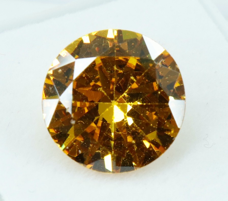 Certified 7.45 Cts. Natural Reddish Yellow Zircon Round Cut Loose Gemstone