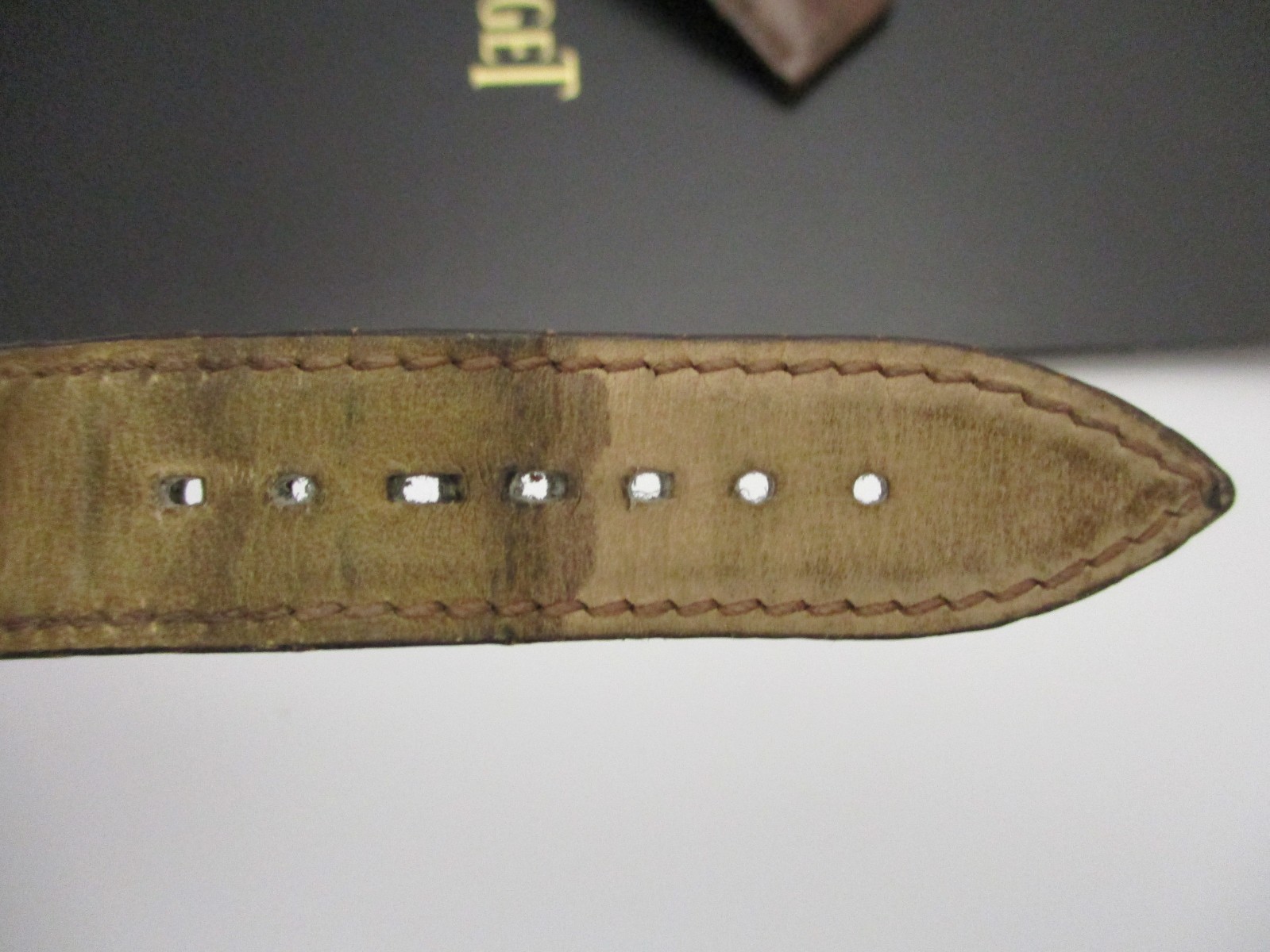 PIAGET 21mm x 18mm Brown Reptilian Leather Watch Band Straps 115mm & 85mm Long