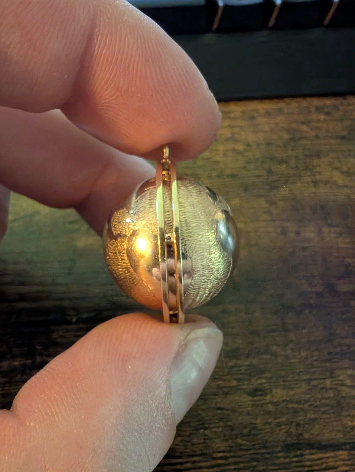 Vintage 14k Solid Yellow Gold Spinning World Globe Pendant Charm Big/Heavy 15g+