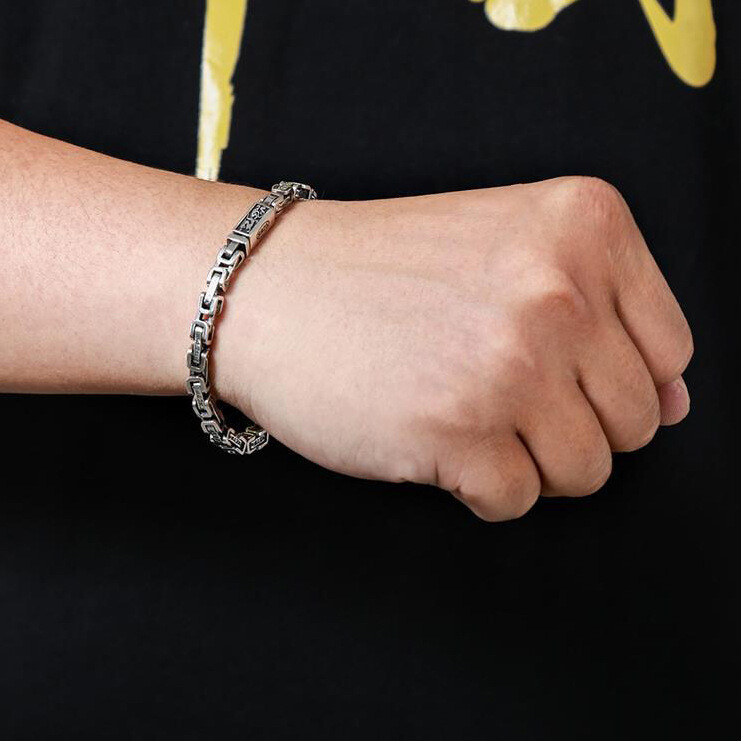 Dragon Pattern Six Word Truth Bracelet Men Trend Retro Hip Hop Personality Men