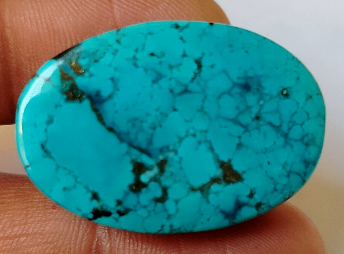 53.80 Ct. Natural Arizona Blue Spiderweb Turquoise Oval Cabochon Loose Gemstones