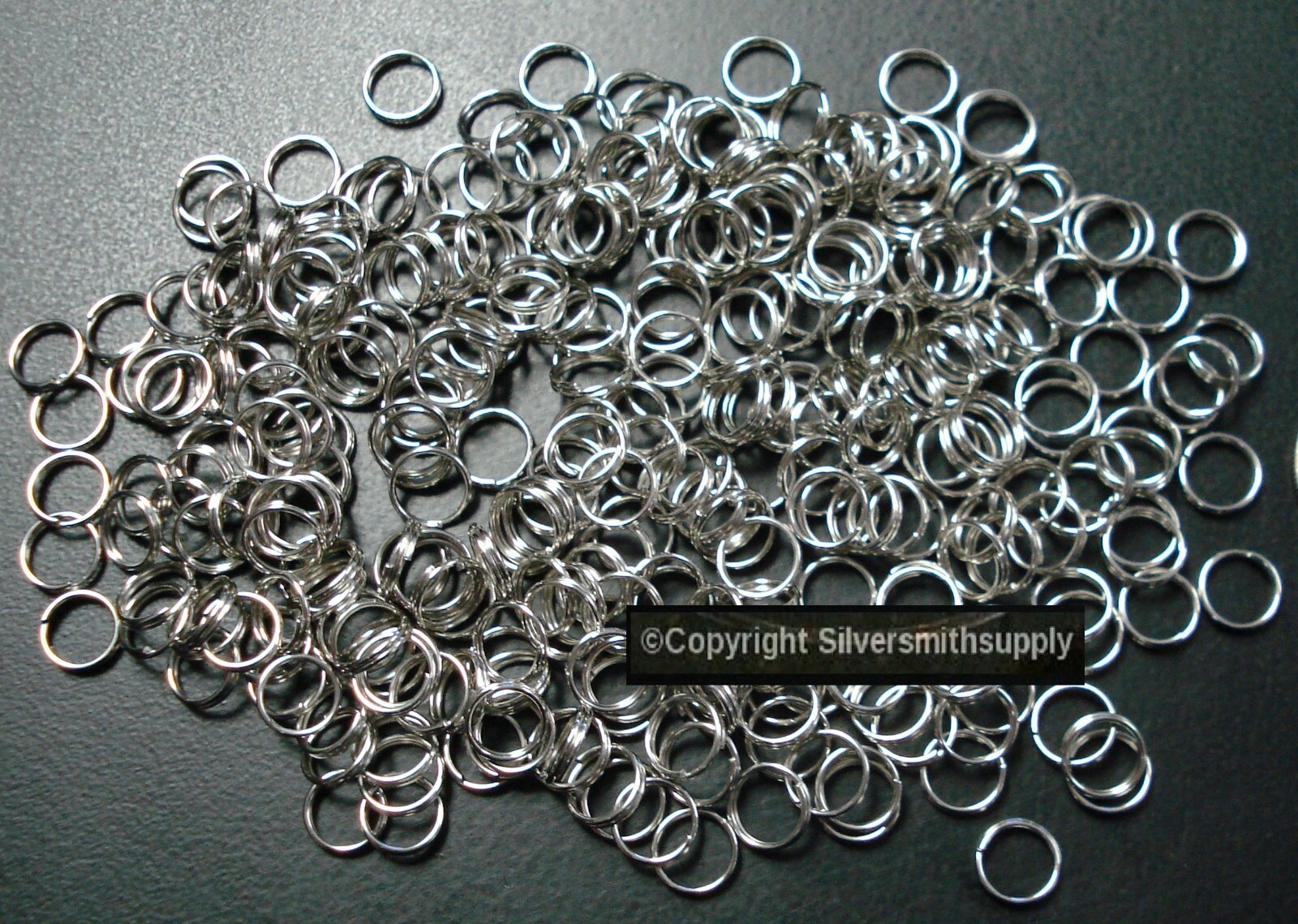 Split rings 7mm Wt Gold pl steel 300pc bails jewelry clasp attach charms FPJ090C
