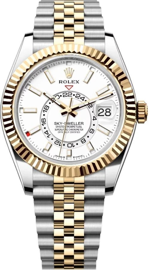 Rolex Sky-Dweller White Dial Two-Tone 18k Gold / Steel 42mm Men’s Watch 336933