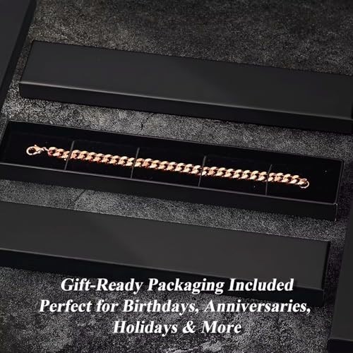 99.9% Pure Copper Cuban Link Bracelet for Men & Women – 5mm to 12mm Widths, Gift