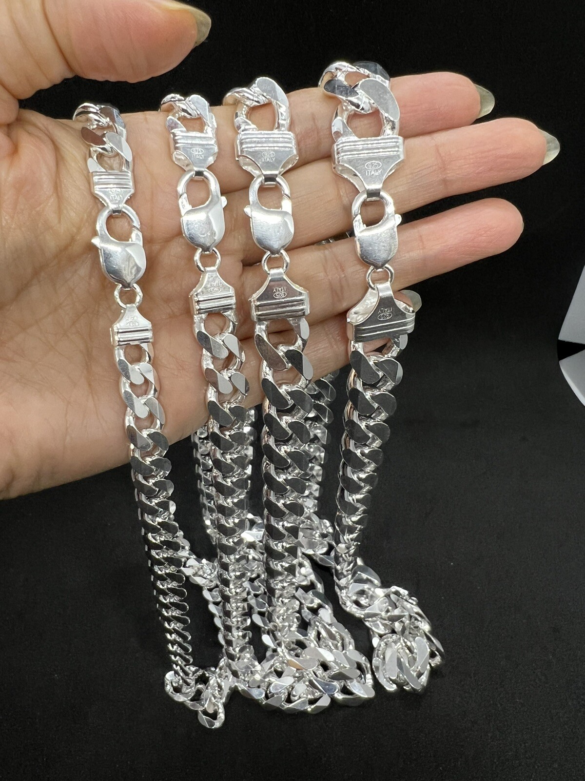 925 Sterling Silver Cuban Curb Link Chains Men’s/Women’s 10mm – 15mm 16″-30″