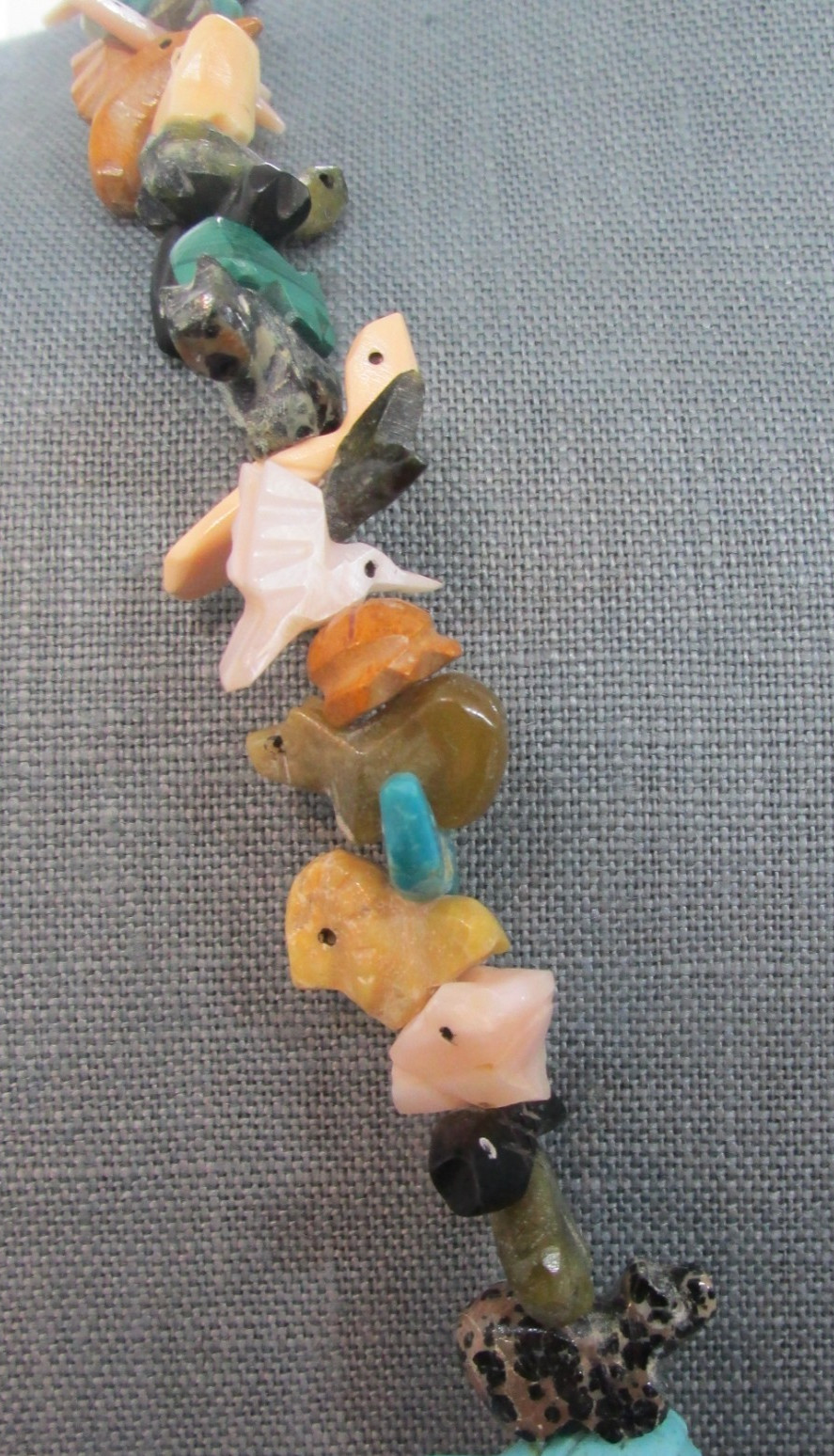VINTAGE SOUTHWEST N.A. FETISH NECKLACE WITH SQUAW WRAP