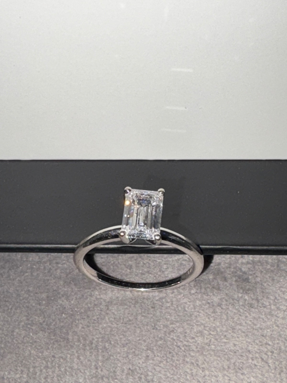 1.57ct Lab grown Diamond Emerald Cut 14k white gold Ring Zales