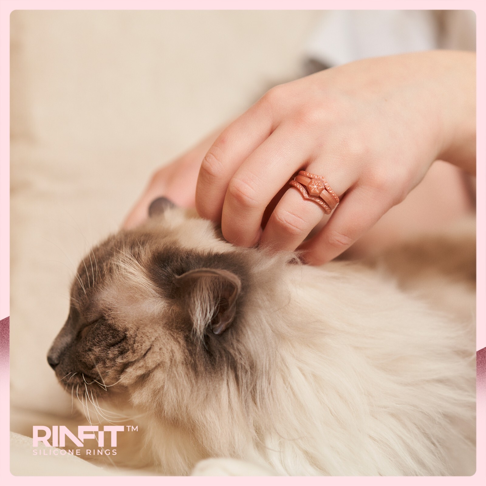 Silicone Wedding Rings for Women by Rinfit. 3 Rings Set Metallic Colors