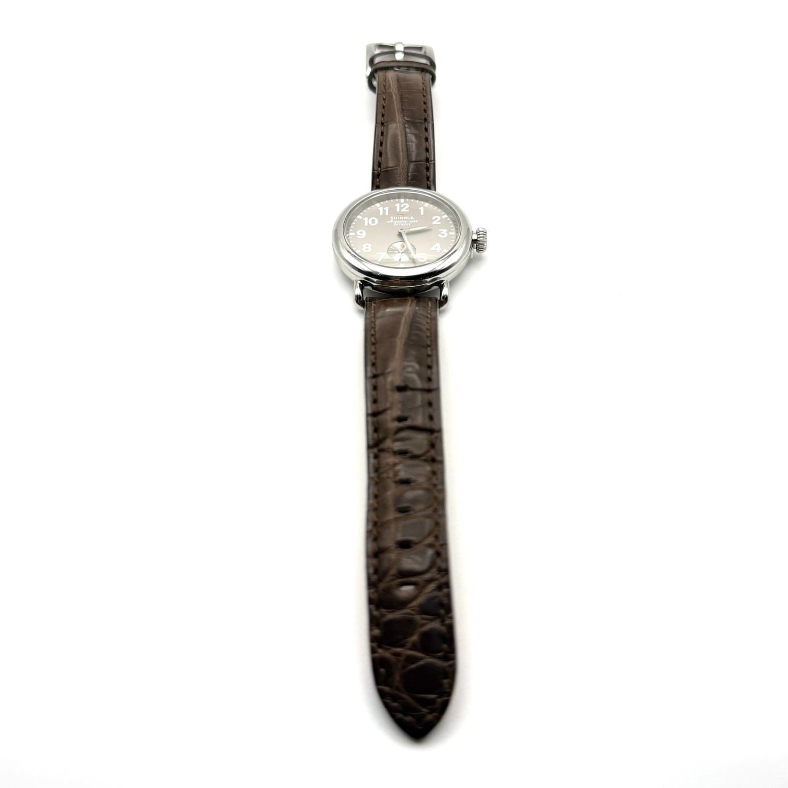 Shinola The Runwell Argonite 1069 Watch with Alligator Band *WORKS*