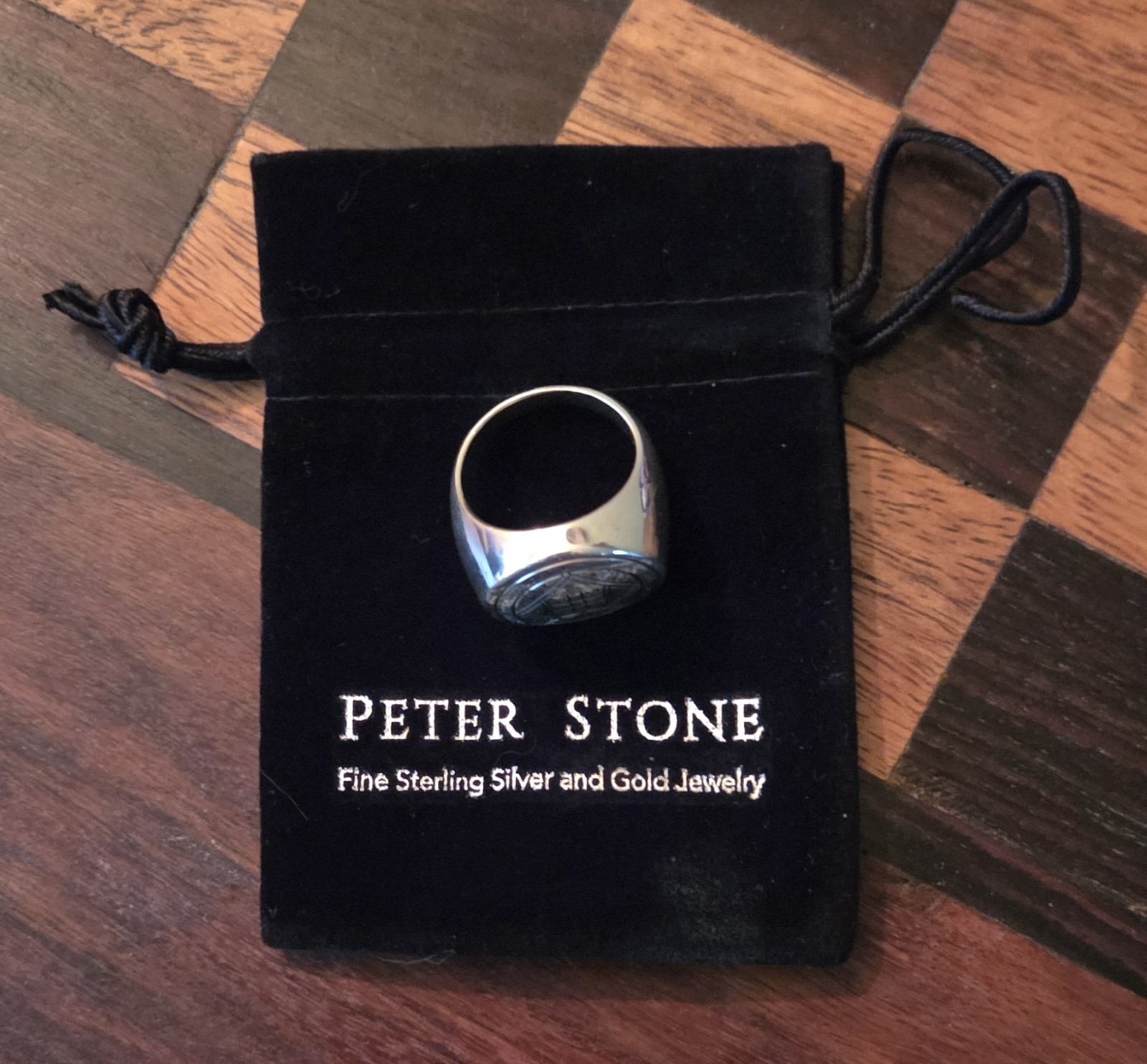 Sterling Silver Solomon Seal Of Love Signet Ring Stamped Peter Stone | 16 Grams