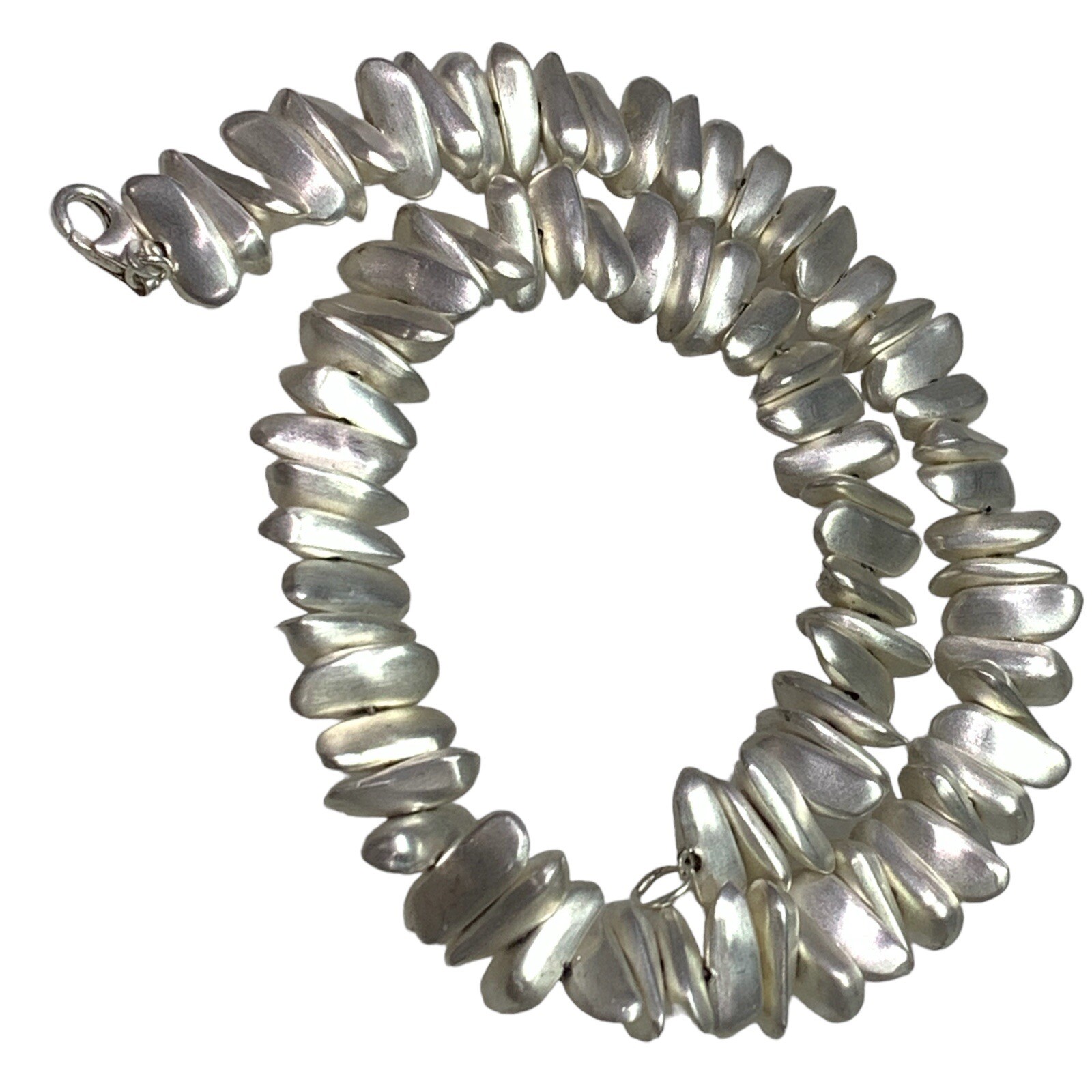 KATHY LYNN MAYEDA KLM Designer Necklace Satin Finish Sterling Silver 63gram 16”