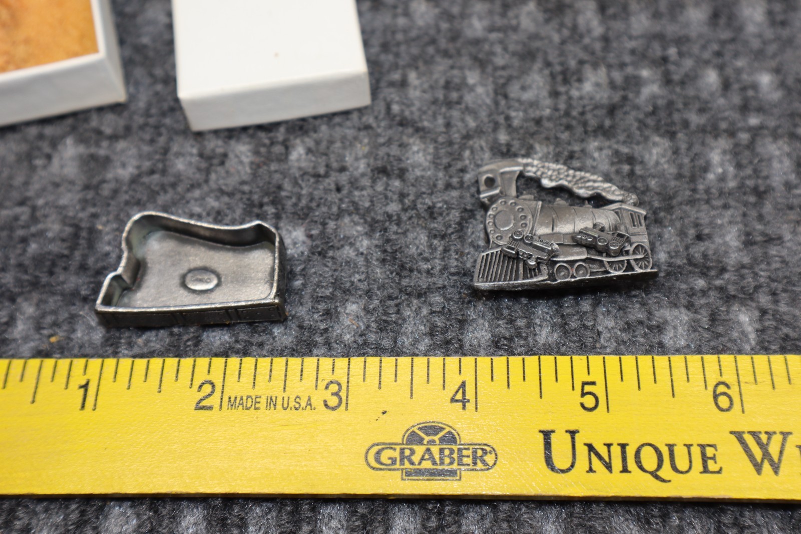 Vintage Torino Pewter Train Engine 3 in 1 Broach Earrings Necklace Trinket Box
