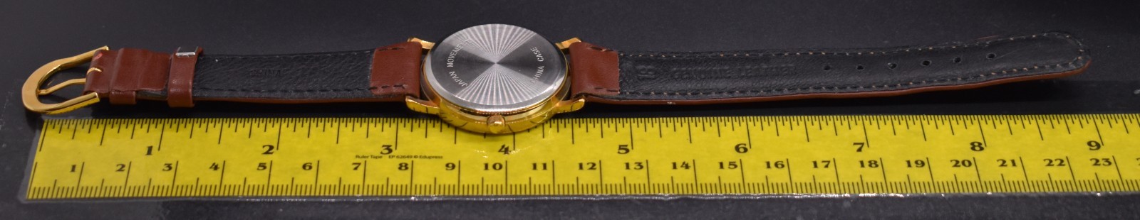 Vintage 1996 Kellogg’s Corn Flakes Corny Rooster Watch Gold Tone Brown Leather